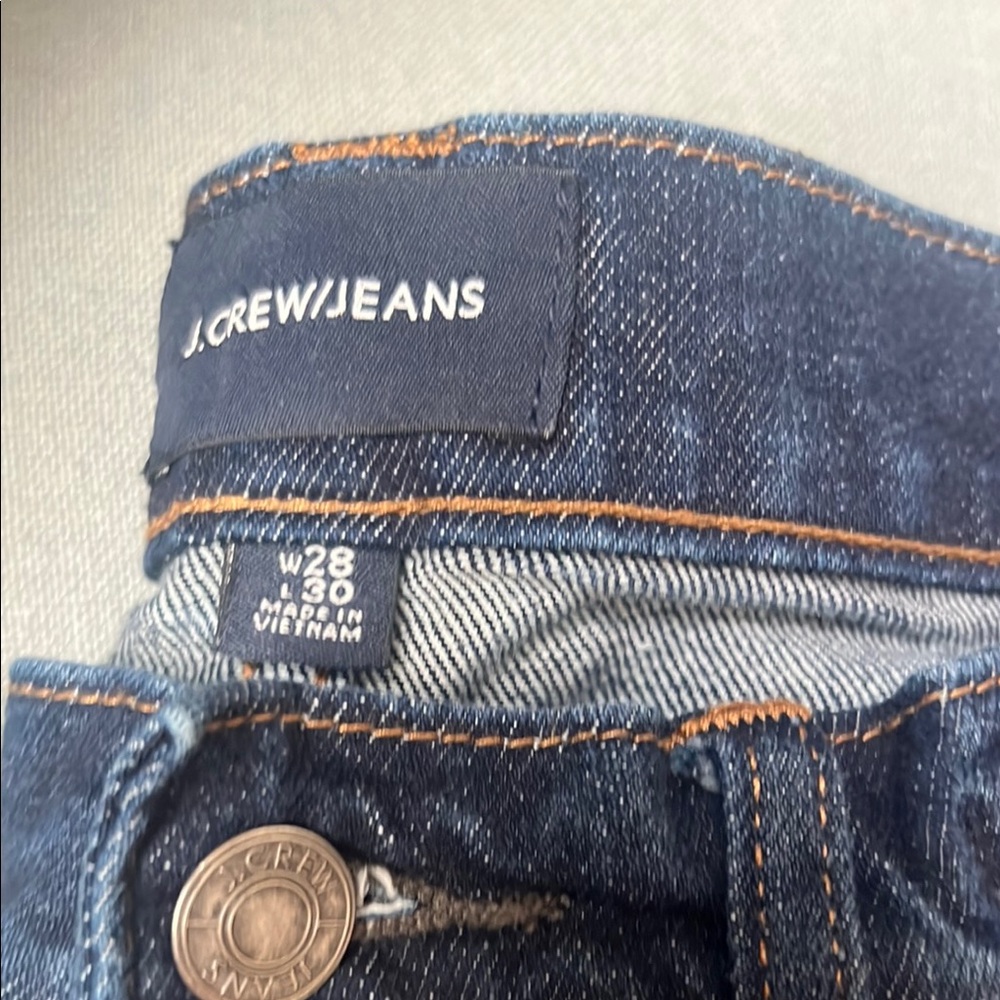 J. Crew Blue skinny Denim Jeans with Contrast Stitching and Quality Finish